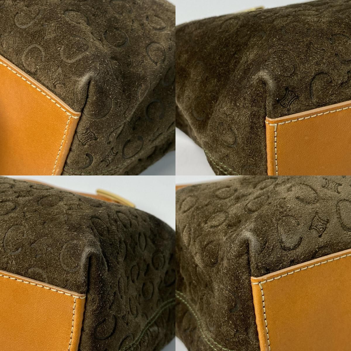 Celine Vintage C Macadam Suede Shoulder Bag — view 9