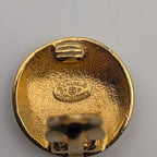 Chanel Earrings CC Logo Camellia Round Circle Gold Vintage — view 5