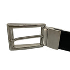 Gucci Belt GG Supreme Black Gray Silver Reversible Square Buckle Leather — view 4