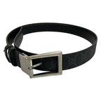 Gucci Belt GG Supreme Black Gray Silver Reversible Square Buckle Leather — view 3
