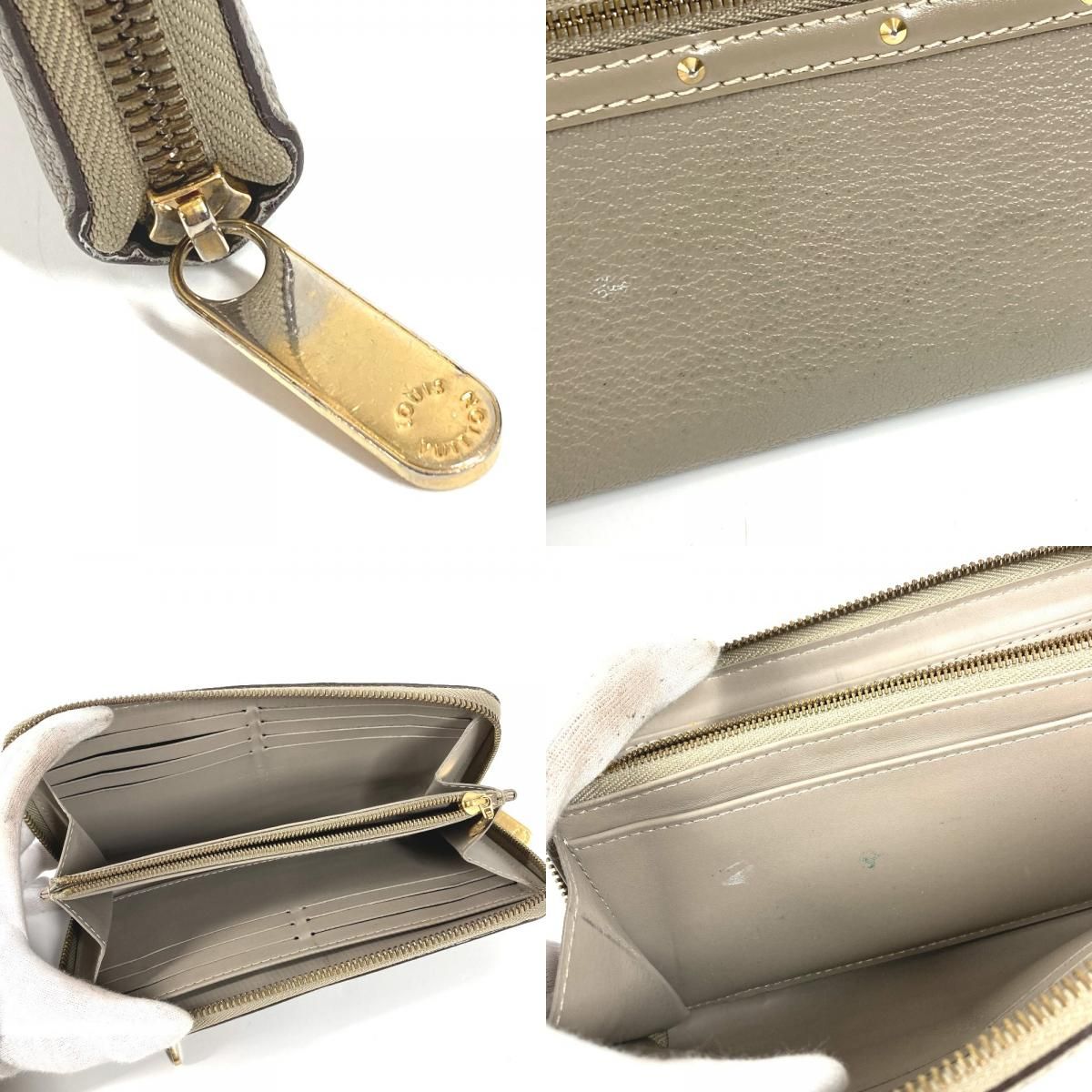 Louis Vuitton Wallet Zippy Suhali Leather Veronne Gray — view 8