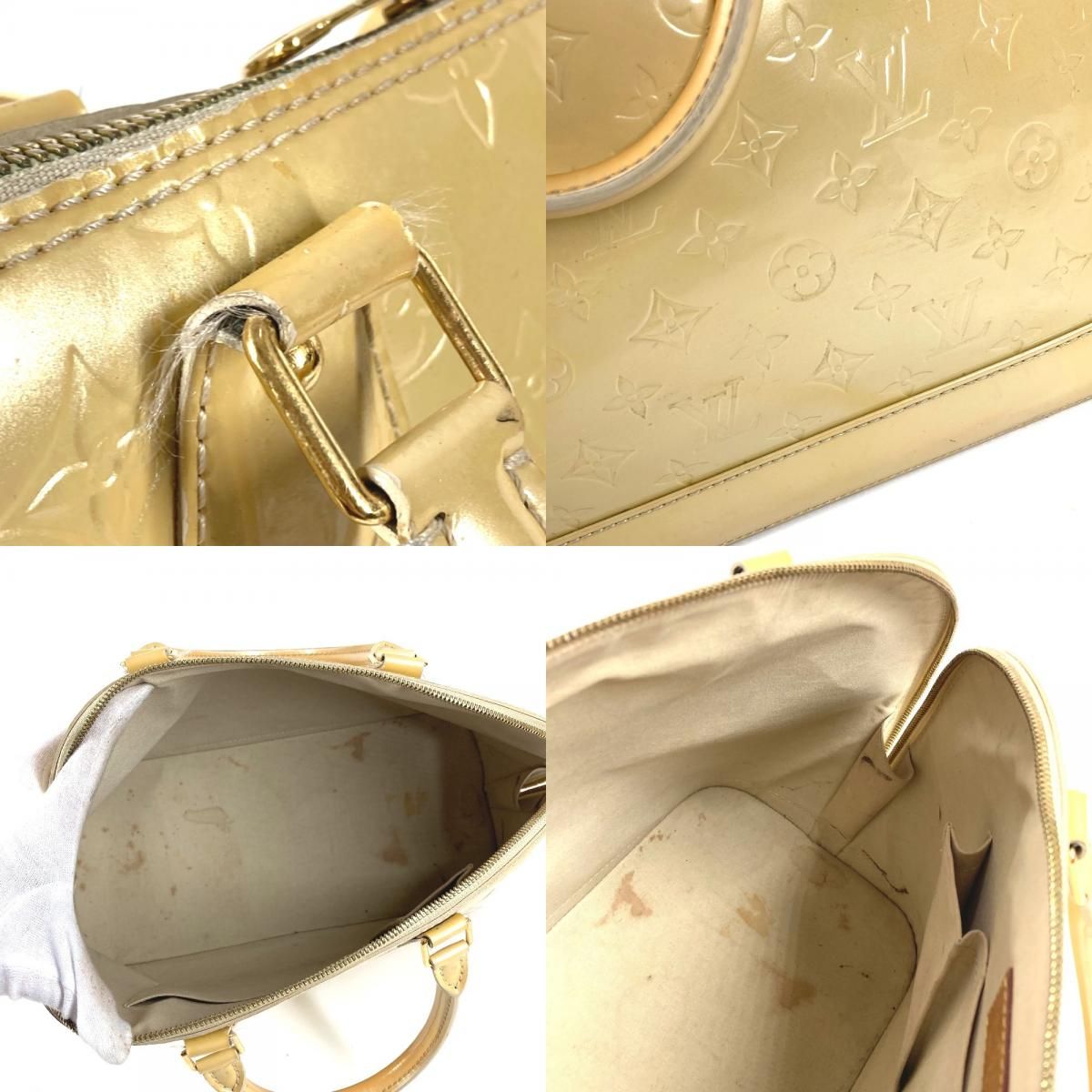 Louis Vuitton Handbag Alma GM Monogram Vernis Canvas Blanc Corail Beige — view 8