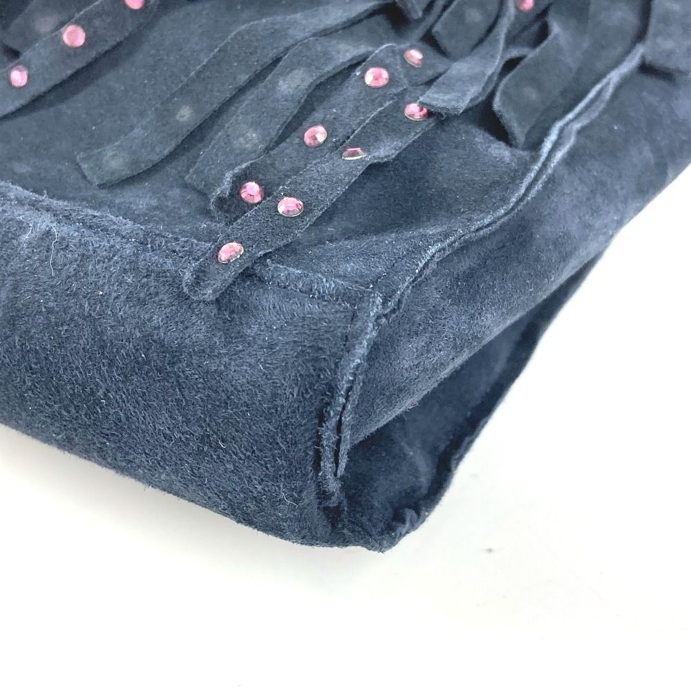 Chanel Handbag Fringe Tassel CC Logo Rhinestone Nubuck Navy — view 6