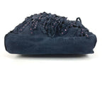 Chanel Handbag Fringe Tassel CC Logo Rhinestone Nubuck Navy — view 5