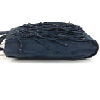 Chanel Handbag Fringe Tassel CC Logo Rhinestone Nubuck Navy — view 4