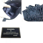 Chanel Handbag Fringe Tassel CC Logo Rhinestone Nubuck Navy — view 9