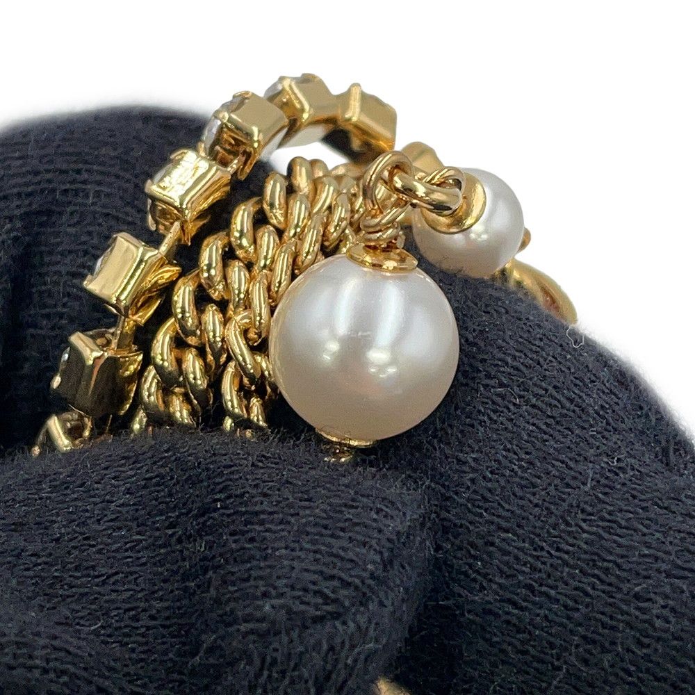 Chanel Necklace CC Logo Stone Crush Rhinestone Faux Pearl — view 8