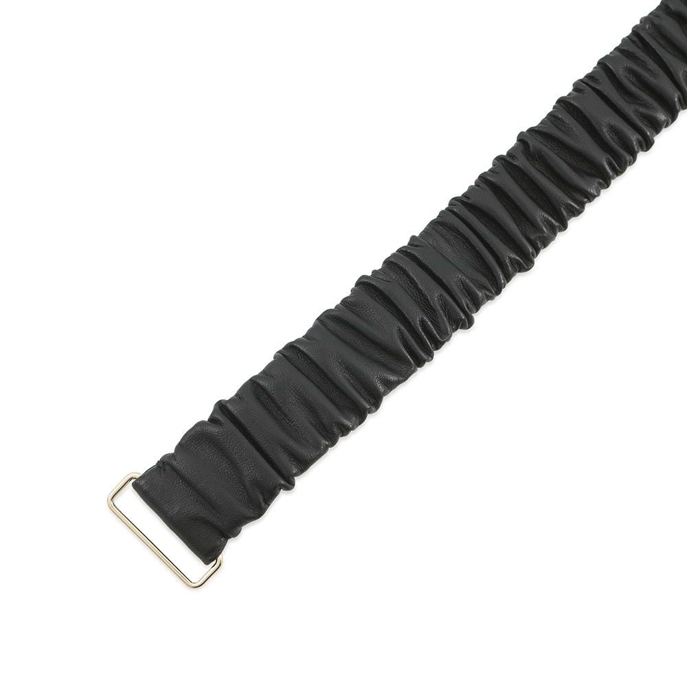 Chanel Belt CC Logo Rhinestone Leather 75 Black — view 5