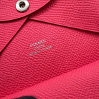 Hermes Coin Case Calvi Duo Pink Silver Epsom Wallet Business Card Holder — view 8