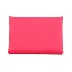 Hermes Coin Case Calvi Duo Pink Silver Epsom Wallet Business Card Holder — view 3
