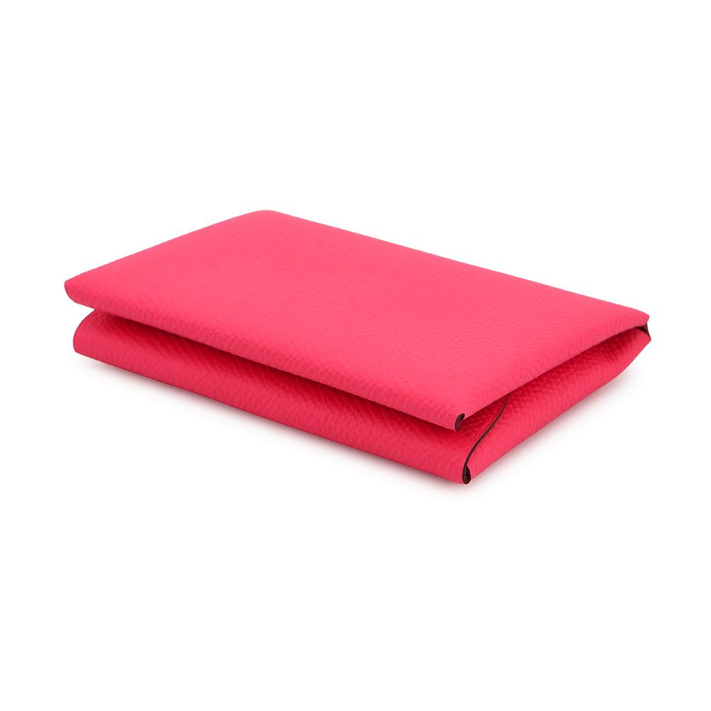 Hermes Coin Case Calvi Duo Pink Silver Epsom Wallet Business Card Holder — view 2
