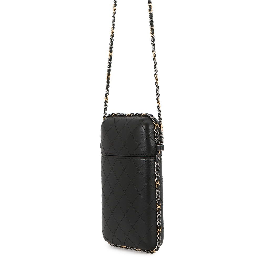 Chanel Foncase Chainaround Quilted CC Logo Lambskin Black — view 2