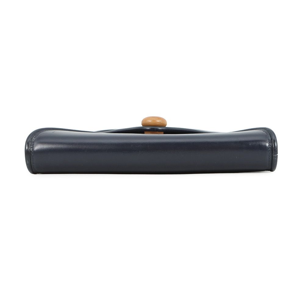 Hermes Shoulder Bag Wood Navy Gold Box Calf — view 3