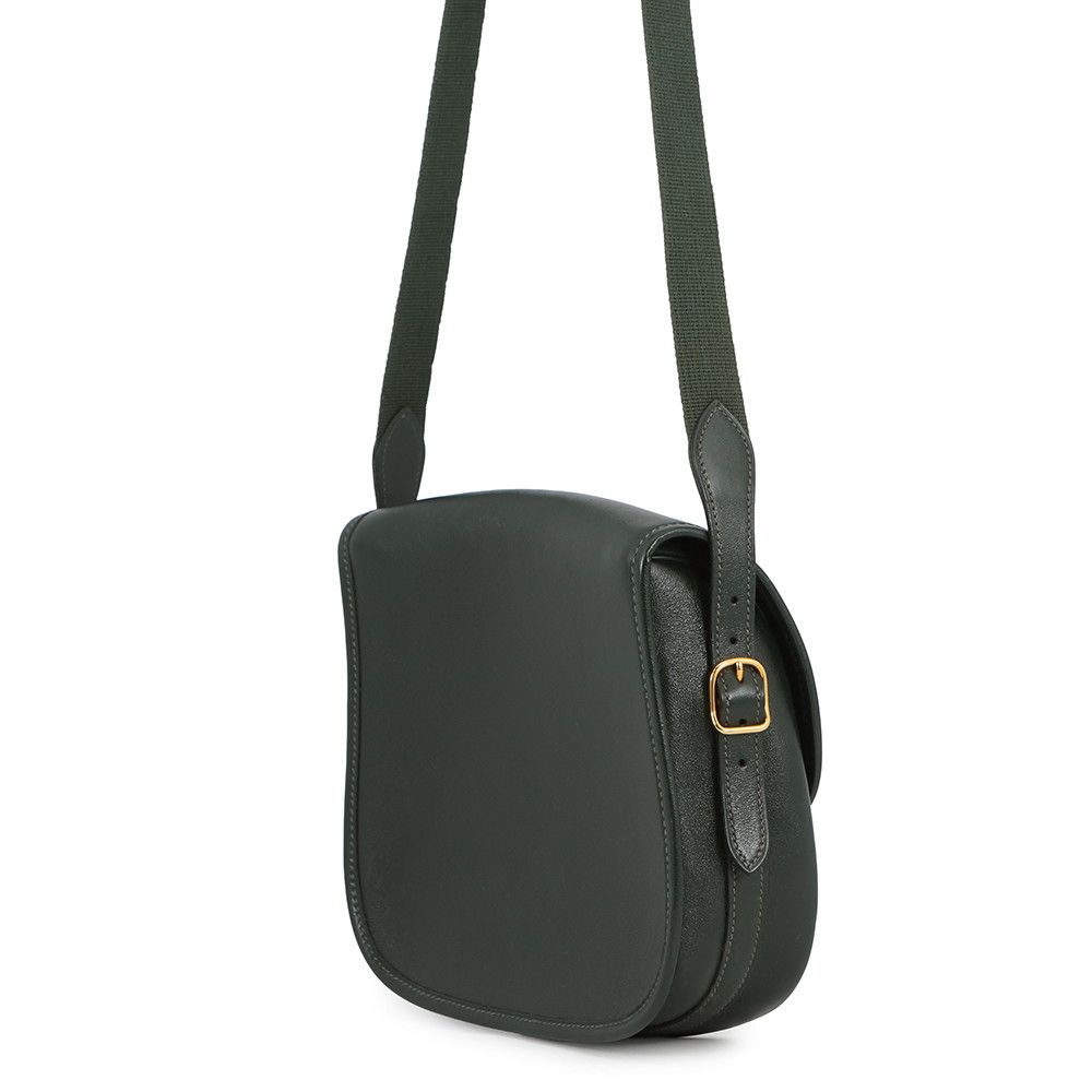 Hermes Shoulder Bag Duffle Green Gold Box Calf — view 2