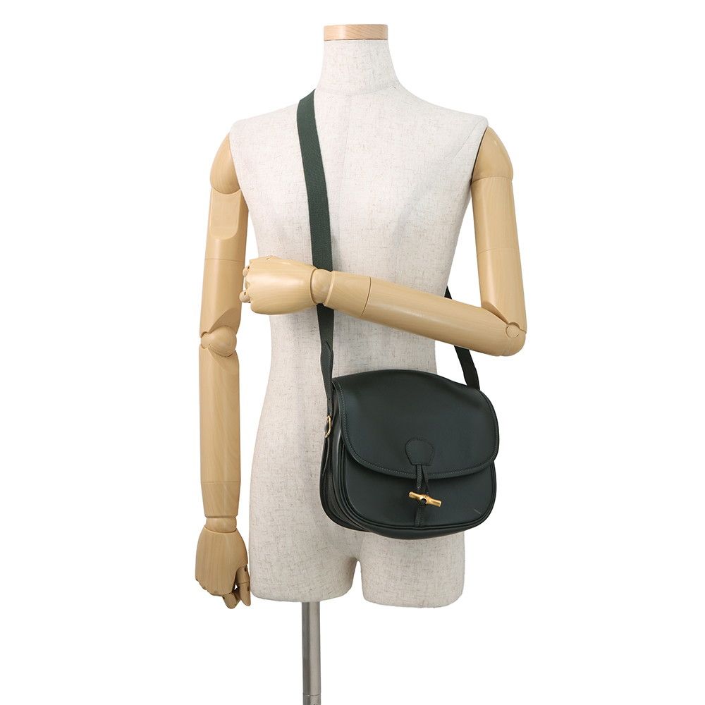 Hermes Shoulder Bag Duffle Green Gold Box Calf — view 4