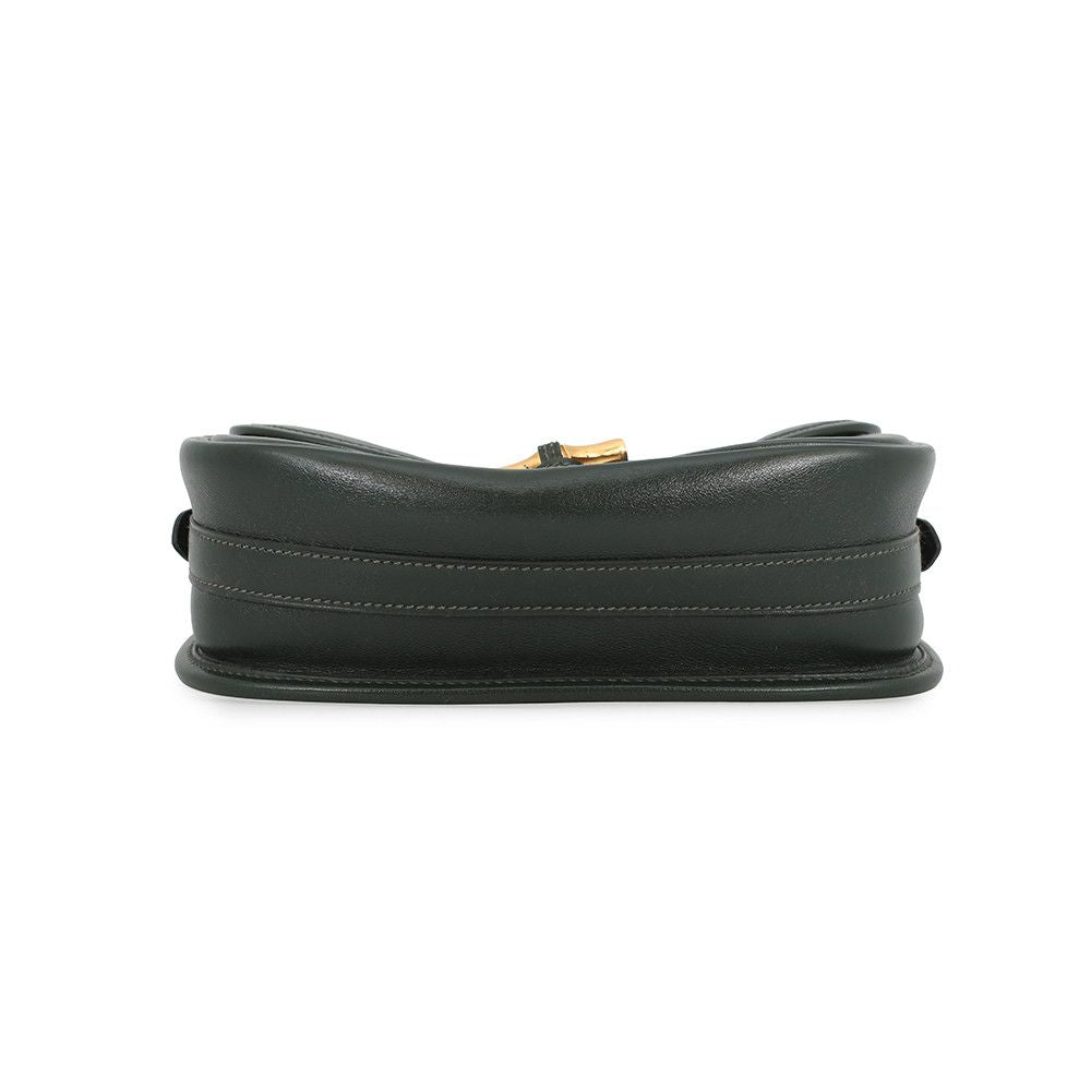 Hermes Shoulder Bag Duffle Green Gold Box Calf — view 3