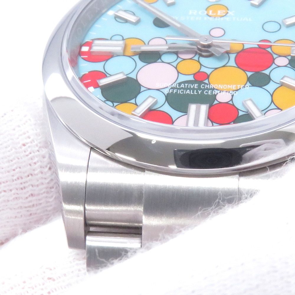 Rolex Oyster Perpetual 36 Watch Turquoise Blue Celebration Dial — view 5