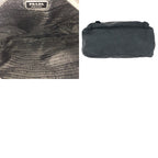 Prada Tessuto Black Silver Nylon Leather Shoulder Bag — view 9