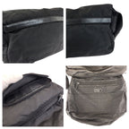 Prada Tessuto Black Silver Nylon Leather Shoulder Bag — view 6