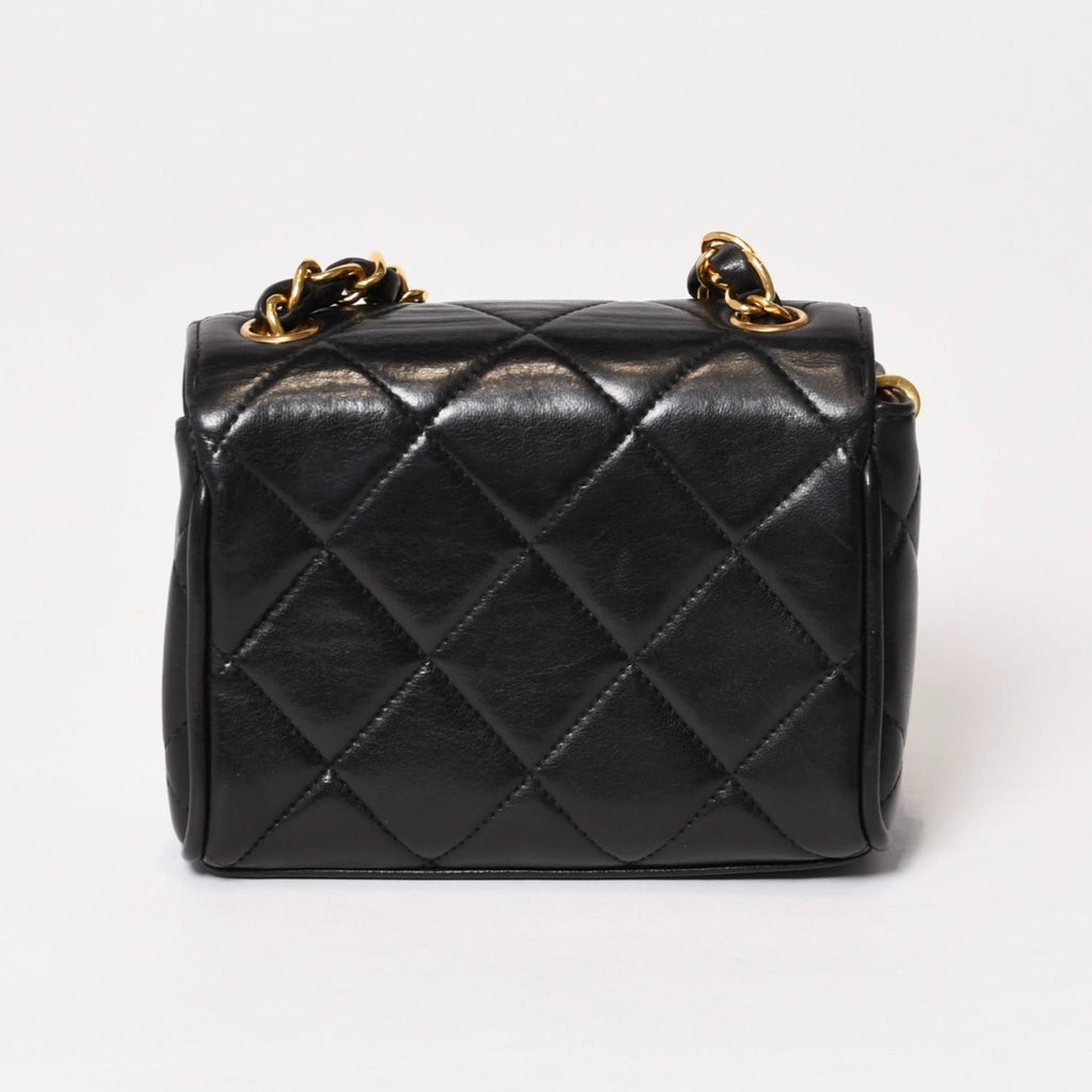 Chanel Mini Quilted S Flap S Chain Shoulder Bag CC Logo Lambskin Gold — view 2