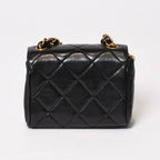 Chanel Mini Quilted S Flap S Chain Shoulder Bag CC Logo Lambskin Gold — view 2