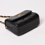 Chanel Mini Quilted S Flap S Chain Shoulder Bag CC Logo Lambskin Gold — view 8