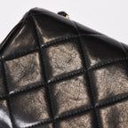 Chanel Mini Quilted S Flap S Chain Shoulder Bag CC Logo Lambskin Gold — view 6
