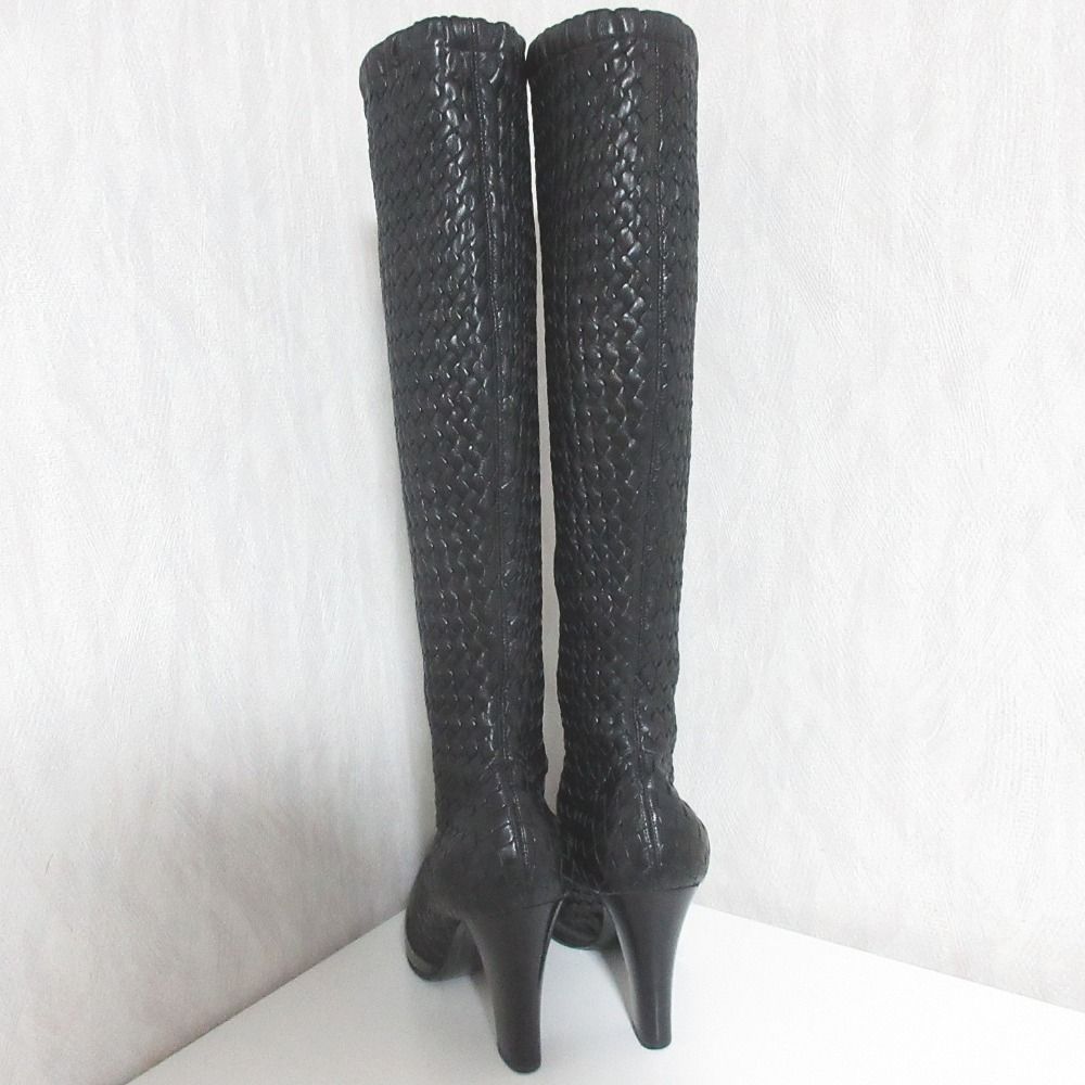 Bottega Veneta Intrecciato Long Boots 38.5 Black — view 5