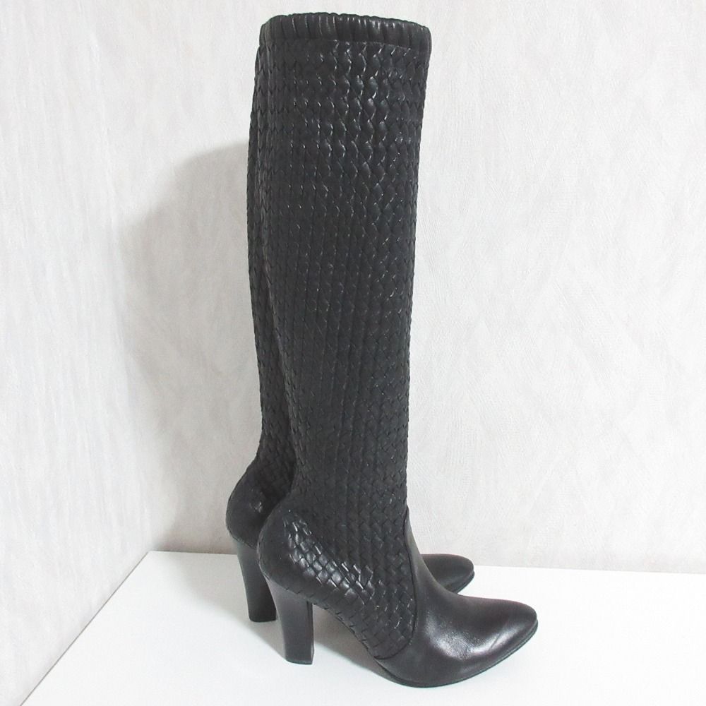 Bottega Veneta Intrecciato Long Boots 38.5 Black — view 4