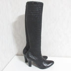 Bottega Veneta Intrecciato Long Boots 38.5 Black — view 4