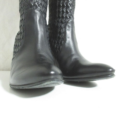 Bottega Veneta Intrecciato Long Boots 38.5 Black — view 2
