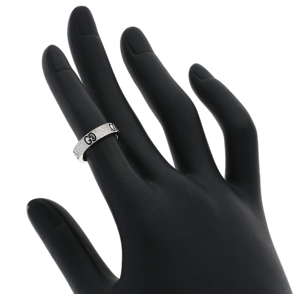 Gucci Icon Full Diamond Ring 18k White Gold — view 7