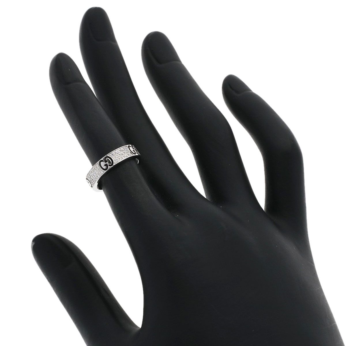 Gucci Icon Full Diamond Ring 18k White Gold — view 7