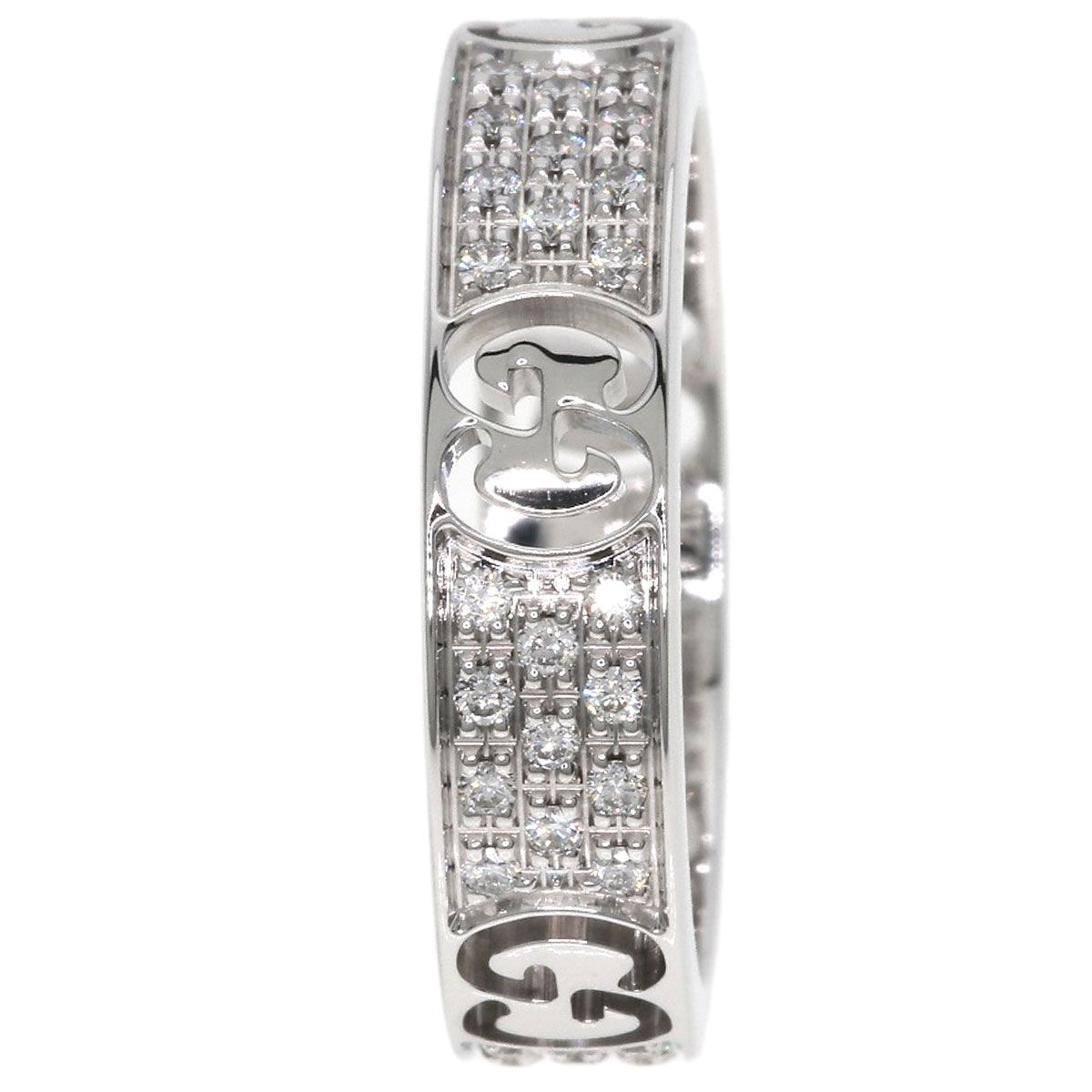 Gucci Icon Full Diamond Ring 18k White Gold — view 4