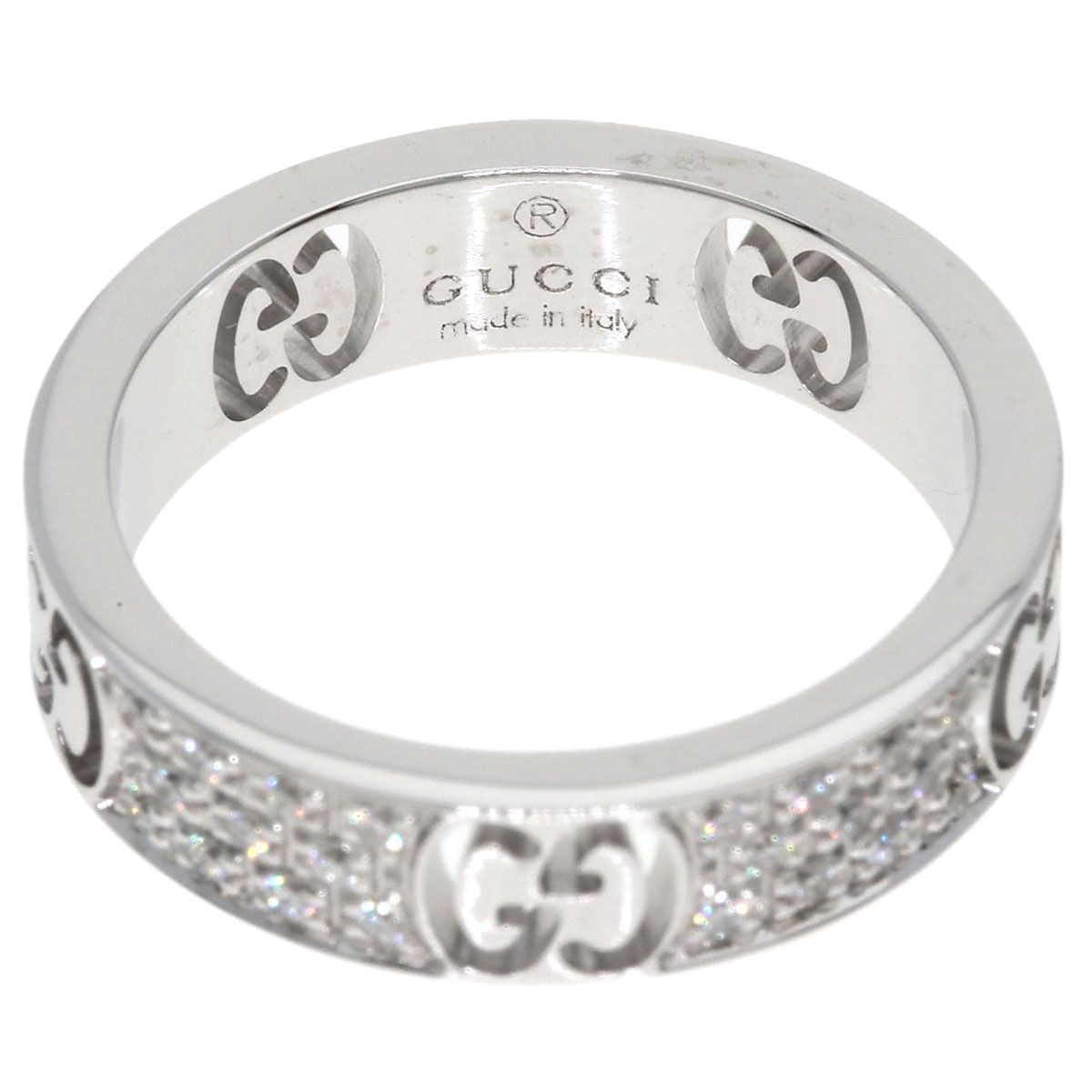 Gucci Icon Full Diamond Ring 18k White Gold — view 5