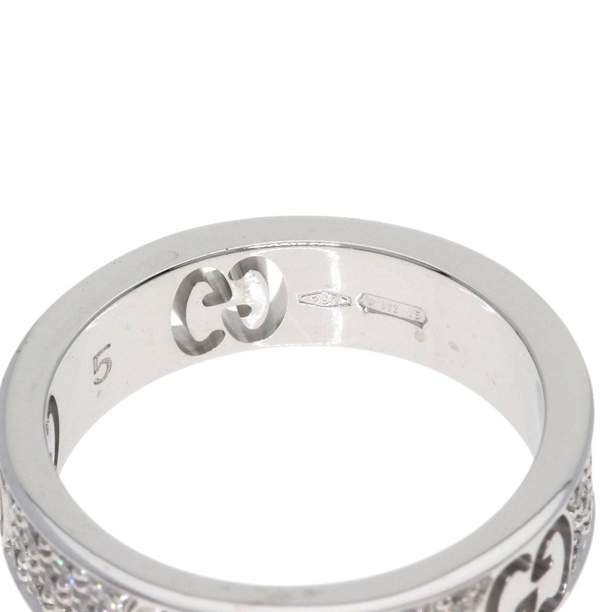 Gucci Icon Full Diamond Ring 18k White Gold — view 6