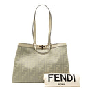Fendi Zucca Ext Tote Shoulder Bag Green Tea Canvas Leather — view 7