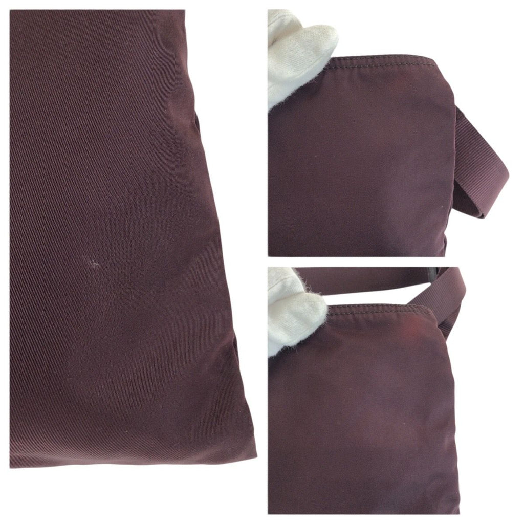 Prada Tessuto Wine Red Orange Silver Nylon Shoulder Bag — view 5