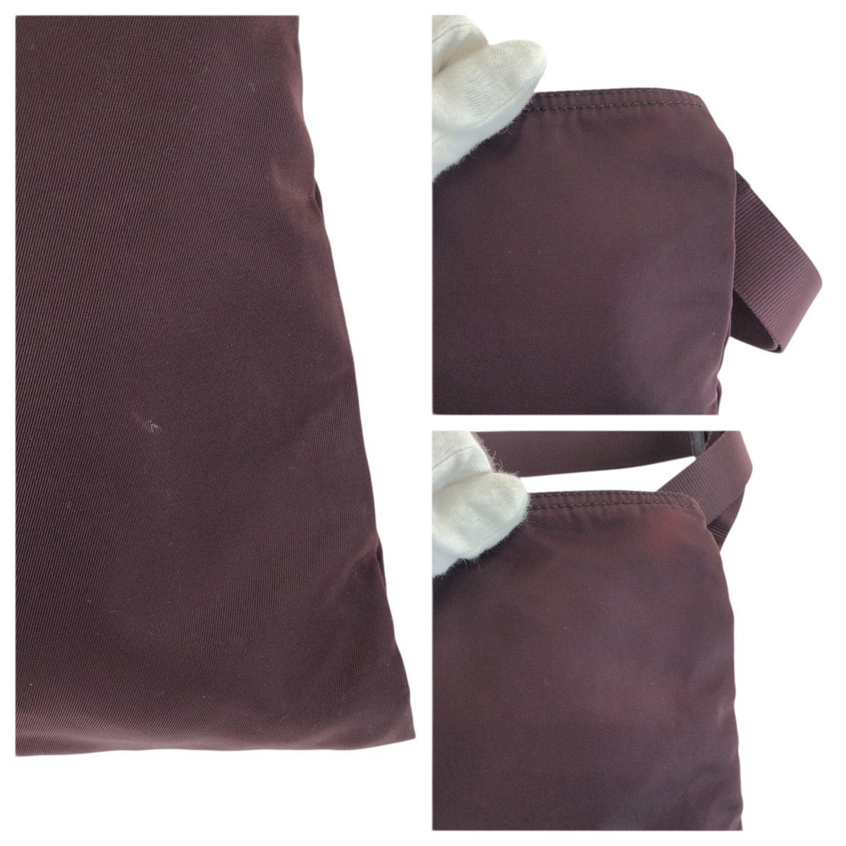 Prada Tessuto Wine Red Orange Silver Nylon Shoulder Bag — view 5