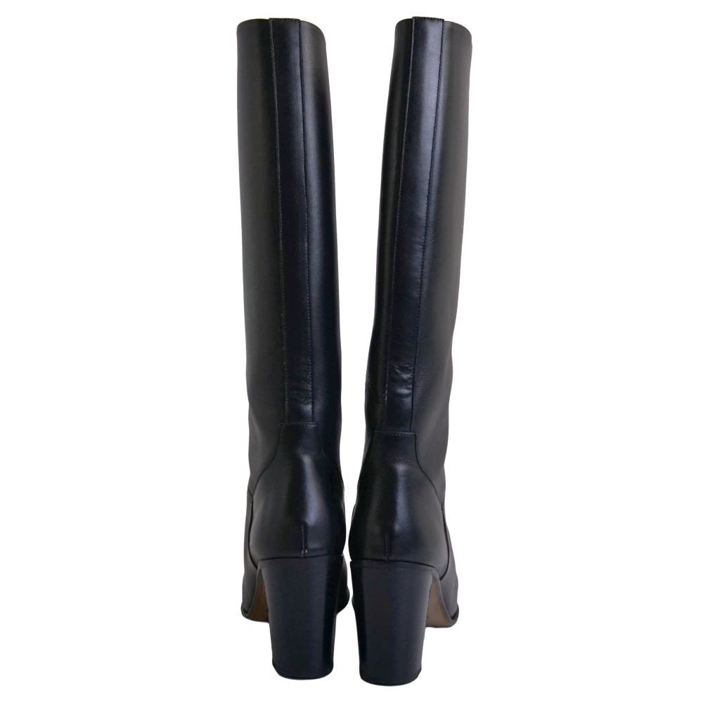 Hermes Boots Long Leather Heels Shoes — view 5