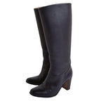 Hermes Boots Long Leather Heels Shoes — view 2