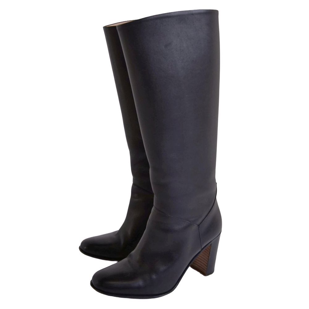 Hermes Boots Long Leather Heels Shoes — view 2