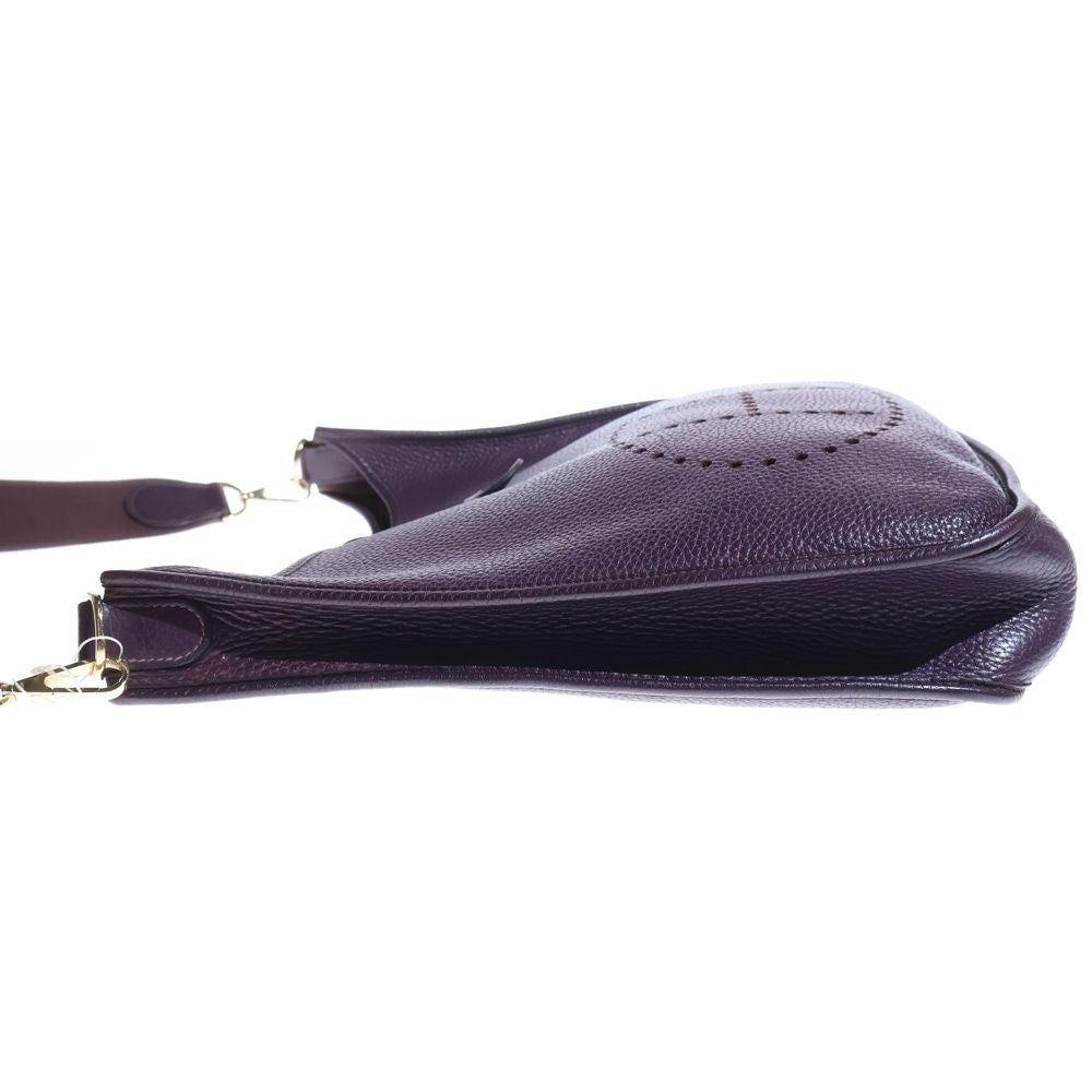Hermes Evelyne GM Shoulder Bag Cassis Togo Leather Gold Strap — view 3