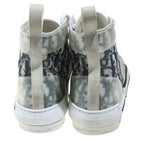 Dior Technical Fabric High Cut Sneakers Oblique Cut Shoes White Gray — view 3