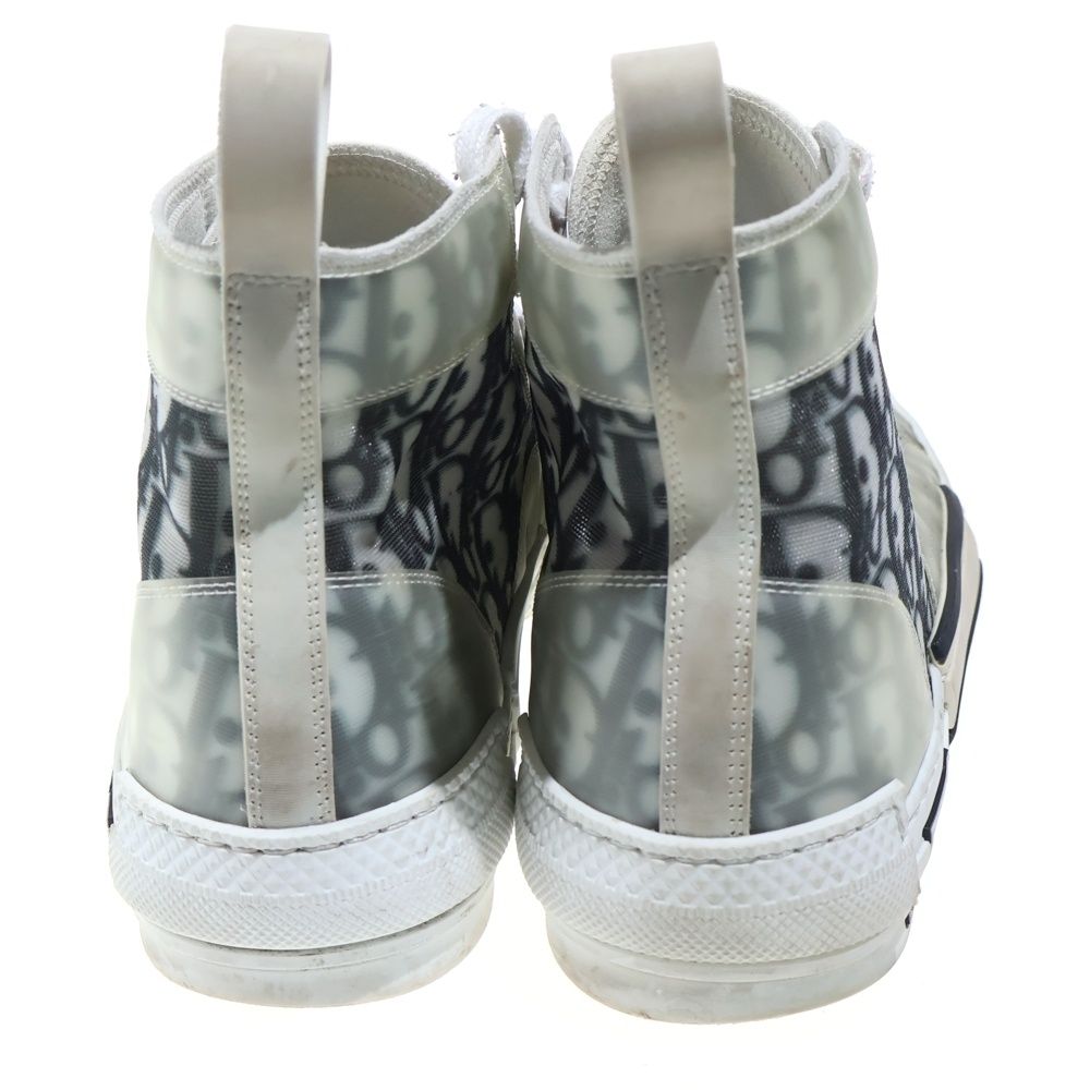 Dior Technical Fabric High Cut Sneakers Oblique Cut Shoes White Gray — view 3