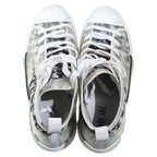 Dior Technical Fabric High Cut Sneakers Oblique Cut Shoes White Gray — view 4