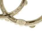 Chanel CC Logo Pearl Rhinestone Brooch Pin Badge White Gold — view 5
