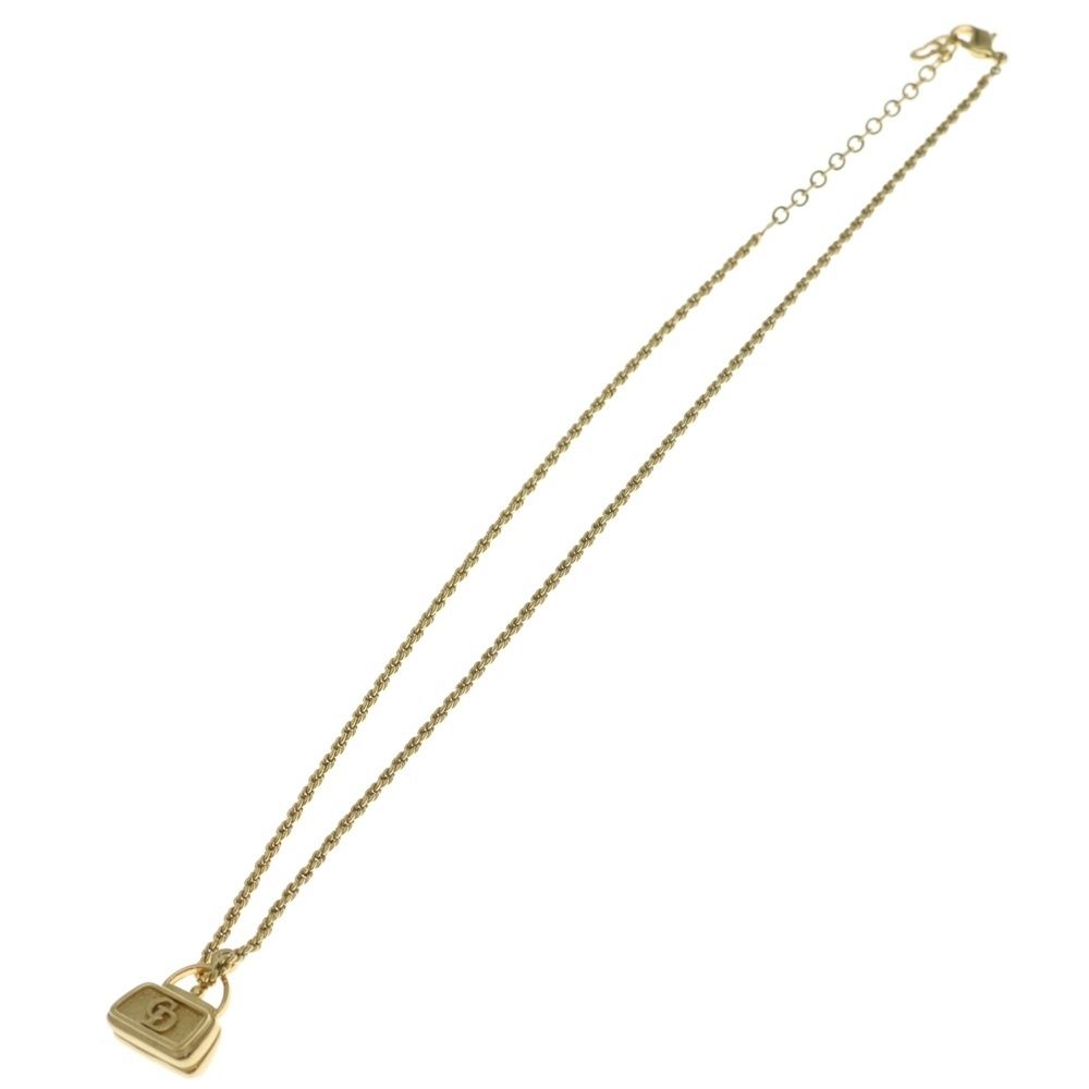 Dior CD Logo Bag Motif Chain Pendant Necklace Gold Plated — view 2