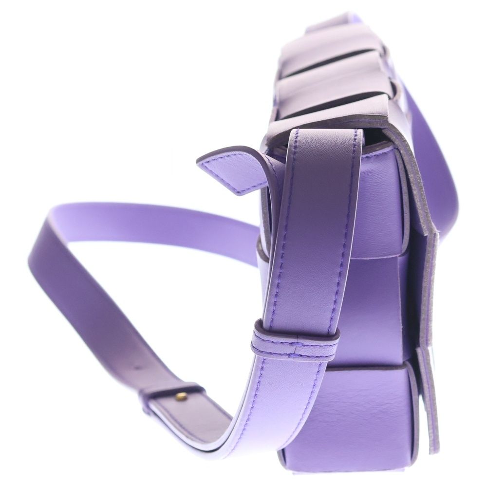 Bottega Veneta Cassette Leather Shoulder Bag Purple — view 3