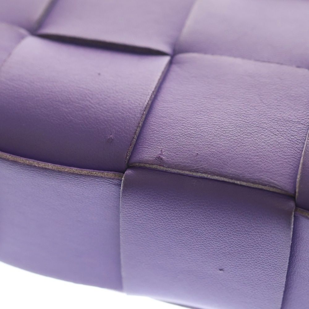 Bottega Veneta Cassette Leather Shoulder Bag Purple — view 5